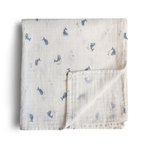 
                  
                    Muslin Swaddle Blanket Organic Cotton (Whale)
                  
                