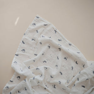 
                  
                    Muslin Swaddle Blanket Organic Cotton (Whale)
                  
                